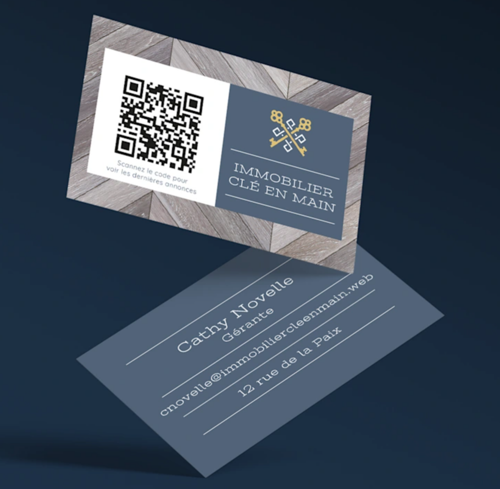 Carte de visite agent immobilier avec un QR Code