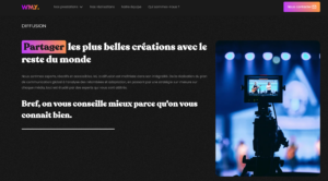 Page du site de WMY concernant la diffusion